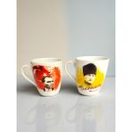 Artistic Quality Dekoratif Mustafa Kemal Atatürk Baskılı 2 Adet Porselen Kupa - Mug - Kahve Fincanı - Beyaz