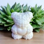 Artizel 8 x 10 cm Büyük Ayıcık Mum - Doğal Soya Wax - Vanilya Aromalı - Beyaz