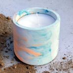 Artizel 8x8 Büyük Kavonoz Mum - Kahve Aromalı Doğal Soya Wax Mum - Açık Mavi