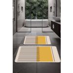 Artızon Dekoratif Hardal Banyo Paspası Seti – Kaymaz Tabanlı, Yıkanabilir (50X60, 60X90 CM)