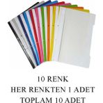 Artlantis 10 Renk Telli Dosya Seti 1 Paket 10 Lu Telli Dosya Okul Büro Ofis - Renkli - Standart - A4