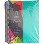 Artlantis 11 Konulu 225 Yaprak 7 Kareli + 4 Çizgili Plastik Kapak Seperatörlü Yeşil Spiralli Defter