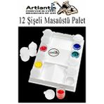 Artlantis 12 Li Şişeli Boya Palet Kabı 1 Paket Kapaklı Şişe Resim Paleti Godeli Sanatsal Plastik Palet Ve Saklama Kabları Akrilik Beyaz