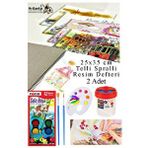 Artlantis 12 Renk Fatih Sulu Boya 25x35 Cm Telli Spralli Resim Defteri Resim Paleti Resim Fırçası Temizleme Kabı Suluboya Okul Çok Renkli