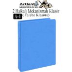 Artlantis 2 Halkalı Klasör 1 Adet A4 Pvc Öğrenci ve Ofis Tipi Evrak Sunum Talebe Klasörü Iç Cepli Otomatik Mekanizmalı Büro Okul - Açık Mavi