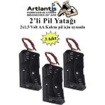 Artlantis 2 Li Pil Yatağı Deney 3 Adet Pil Yuvası Pil Kutusu Aa Kalem Kalın Pil 2x1,5 Volt Yaylı Pil Yuvası - 2x1,5v - Siyah - Standart