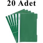 Artlantis 20 Adet A4 Yeşil Telli Dosya 1 Paket Telli Dosya Ofis Büro Okul - Standart