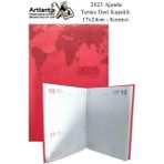 Artlantis 2025 Ajanda Ciltli Termo Kapak 1 Adet 17X24 cm Ajanda 2025 Çizgili Ajanda Günlük Planlayıcı Termo Kapak 7000 Ofis Okul - Kırmızı