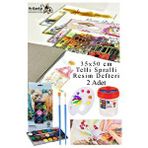 Artlantis 21 Renk Brons Sulu Boya 35x50 Cm Telli Spralli Resim Defteri Resim Paleti Resim Fırçası Temizleme Kabı Suluboya Okul Çok Renkli
