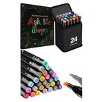 Artlantis 24 Adet Çift Taraflı Marker Kalem Çantalı 1 Paket 24 Renk Touch Markör Aşk İle Boya Mandala Büyüklere Boyama Kitabı