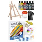 Artlantis 30x30 Tuval Seti 1 Paket Masa Üstü Şövale Monalisa Akrilik Boya Plastik Spatula Resim Fırçası Palet Ponpon Sünger Fırça
