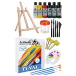 Artlantis 30x30 Tuval Seti 1 Paket Masa Üstü Şövale Mydido Akrilik Boya Plastik Spatula Resim Fırçası Palet Ponpon Sünger Fırça
