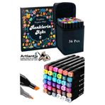 Artlantis 36 Adet Çift Taraflı Marker Kalem Çantalı 1 Paket 36 Renk Touch Markör Renklerin Aşkı Mandala Büyüklere Boyama Kitabı