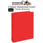 Artlantis 4 Halkalı Klasör 1 Adet A4 PVC Öğrenci ve Ofis Tipi Evrak Sunum Klasörü İç Cepli Otomatik Mekanizmal
