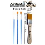 Artlantis 4'lü Fırça Seti 1 Paket 2 Numara Zemin Fırçalı Set Akrilik Boya Yağlı Boya Guaj Boya Sulu Boya Sanatsal