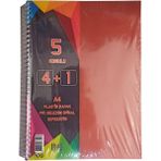 Artlantis 5 Konulu 125 Yaprak 4 Kareli + 1 Çizgili Plastik Kapak Seperatörlü Turuncu Spiralli Defter