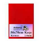 Artlantis 50x70 cm Keçe 2.0 mm 1 Adet Renkli Hobi Keçesi Elişi Keçesi Anasınıfı Kreş Okul Öncesi (Kırmızı)