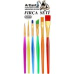 Artlantis 6'lı Kısa Sap Fırça Seti Renkli Resim Fırçası 1 Paket Akrilik Guaj Yağlı Boya