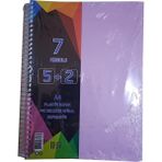 Artlantis 7 Konulu 175 Yaprak 5 Kareli + 2 Çizgili Plastik Kapak Seperatörlü Lila Spiralli Defter