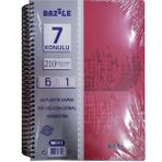 Artlantis 7 Konulu 210 Yaprak 6 Kareli + 1 Çizgili Plastik Kapak Seperatörlü Kırmızı Spiralli Defter
