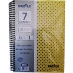 Artlantis 7 Konulu 210 Yaprak 6 Kareli + 1 Çizgili Plastik Kapak Seperatörlü Sarı Spiralli Defter