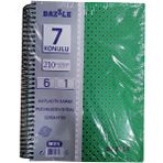 Artlantis 7 Konulu 210 Yaprak 6 Kareli + 1 Çizgili Plastik Kapak Seperatörlü Yeşil Spiralli Defter