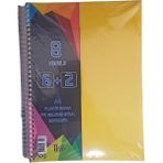 Artlantis 8 Konulu 200 Yaprak 6 Kareli + 2 Çizgili Plastik Kapak Seperatörlü Sarı Spiralli Defter