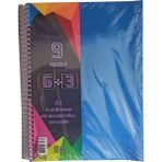Artlantis 9 Konulu 225 Yaprak 6 Kareli + 3 Çizgili Plastik Kapak Seperatörlü Mavi Spiralli Defter