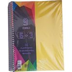 Artlantis 9 Konulu 225 Yaprak 6 Kareli + 3 Çizgili Plastik Kapak Seperatörlü Sarı Spiralli Defter
