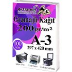 Artlantis A3 Gramajlı Fotokopi Kağıdı 100 Adet 200 gr Sertifika Kağıdı Kalın Kağıt Baskı Tüm Yazıcılara Uyumlu 29.7X42CM Ofis Büro