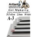 Artlantis A3 Mukavva Gri 2.5 mm 50 Adet 1 Paket 29.7 x 42 cm A - 3 Mukavva 2 5 mm Kalınlığında A - 3 Mukavva - Standart - 29,7x42 cm
