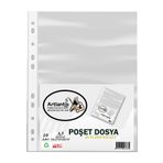 Artlantis A3 Poşet Dosya Dik 10 lu Şeffaf Föy Dosya 1 Paket Ofis Okul Büro Kenarı Delikli Poşet Dosya