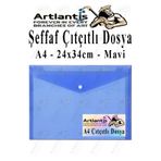 Artlantis A4 Çıtçıtlı Dosya Şeffaf Renkli Zarf Dosya 1 Adet Çıt Çıtlı Dosya Su Geçirmez 100 Yaprak Kapasite