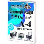 Artlantis A4 Gramajlı Fotokopi Kağıdı 250 Adet 250 gr Sertifika Kağıdı Kalın Kağıt Baskı Tüm Yazıcılara Uyumlu 21X29.7CM Ofis Büro