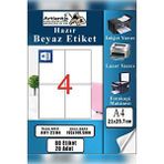 Artlantis A4 Hazır Etiket 105x148.5 Mm 20 Sayfa 1 Paket 4 Lü Kendinden Yapışkanlı Fotokopi Lazer İnkjet Kağıdı Yazıcılar İçin Uyumlu