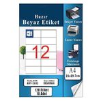 Artlantis A4 Hazır Etiket 105x48 mm 10 Sayfa 1 Paket 12 li Kendinden Yapışkanlı Fotokopi Lazer İnkjet Kağıdı Yazıcılar İçin Uyumlu