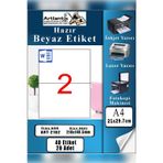 Artlantis A4 Hazır Etiket 210x148.5 Mm 20 Sayfa 1 Paket 2 Li Kendinden Yapışkanlı Fotokopi Lazer İnkjet Kağıdı Yazıcılar İçin
