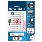 Artlantis A4 Hazır Etiket 45x30 mm 10 Sayfa 1 Paket 36 lı Kendinden Yapışkanlı Fotokopi Lazer İnkjet Kağıdı Yazıcılar İçin Uyumlu