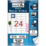 Artlantis A4 Hazır Etiket 70X37.12 mm 20 Sayfa 1 Paket 24 Lü Kendinden Yapışkanlı Fotokopi Lazer Inkjet Kağıdı Yazıcılar Için - Standart