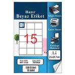 Artlantis A4 Hazır Etiket 70x56 mm 10 Sayfa 1 Paket 15 li Kendinden Yapışkanlı Fotokopi Lazer İnkjet Kağıdı Yazıcılar İçin Uyumlu