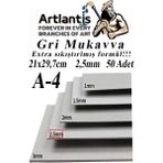 Artlantis A4 Mukavva Gri 2.5 mm 50 Adet 1 Paket 21 x 29 7 cm A - 4 Mukavva 2 5 mm Kalınlığında A - 4 Mukavva - Standart - 21x29,7 cm