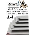 Artlantis A4 Mukavva Gri 3 mm 50 Adet 1 Paket 21 x 29.7 cm A - 4 Mukavva 3 mm Kalınlığında A - 4 Mukavva - Standart - 21x29,7 cm