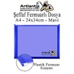 Artlantis A4 Şeffaf Fermuarlı Dosya Mavi 1 Adet Pvc Fermuarlı Evrak Dosyası 24x34cm Çıtçıtlı Belge Evrak Dosyası Ofis Büro Okul Çok Renkli
