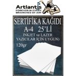 Artlantis A4 Sertifika Kağıdı Kalın 25 Adet Gramajlı Fotokopi Kağıdı 120 gr Tüm Yazıcılara Uyumlu 21x29.7 cm Kalın Baskı Kağıdı