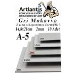 Artlantis A5 Mukavva Gri 2 mm 10 Adet 1 Paket 14,8x21 cm A-5 Mukavva 2,0 mm Kalınlığında A-4 Mukavva
