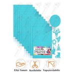Artlantis Açık Mavi Simli Karton A4 20x30 Cm 10 Lu 1 Paket Simli Fon Kartonu Parıltılı Kağıt Anasınıfı Kreş Etkinlik Proje