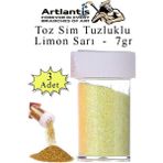 Artlantis Açık Sarı Toz Sim Tuzluklu 7 gr 3 Adet Renkli Toz Sim Epoksi Reçine Okul Etkinlik Dekarasyon Slime - Standart