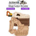 Artlantis Ahşap Boyama Araçlar 10 Adet 10X15CM Taşıtlar Boyama Figürü Etkinlik Çoçuk Gelişim Motor Beceri Kreş Anasınıfı - Mor