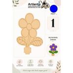 Artlantis Ahşap Boyama Çiçekler 1 Adet 10X15CM Boyama Figürü Etkinlik Çocuk Gelişim Motor Beceri Anasınıfı Kreş - Mavi