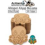 Artlantis Ahşap Boyama Deniz Canlıları 10 Adet 10X15CM Boyama Figürü Etkinlik Çoçuk Gelişim Motor Beceri Kreş Anasınıfı - Beyaz